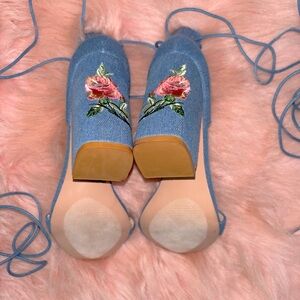Fashion Nova Jean Lace-Up Heels